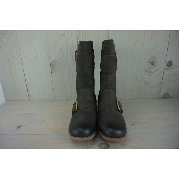 SALE! .   UGG Chancey  Leather Fur Moto Boots WOMENS 6.5 NIB - Picture 2 of 8